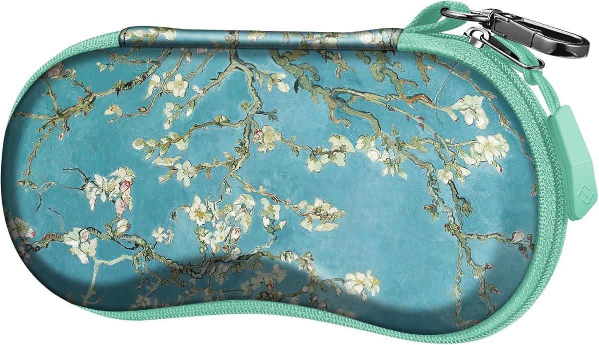 FINTIE Estuche para Gafas de Sol, Estuche rígido para Gafas Deportivas a Prueba de Golpes con Carcasa de EVA | Mosquetón de metal, soporte para gafas con cremallera, protección confiable, funda de almacenamiento para viajes, para hombres y mujeres