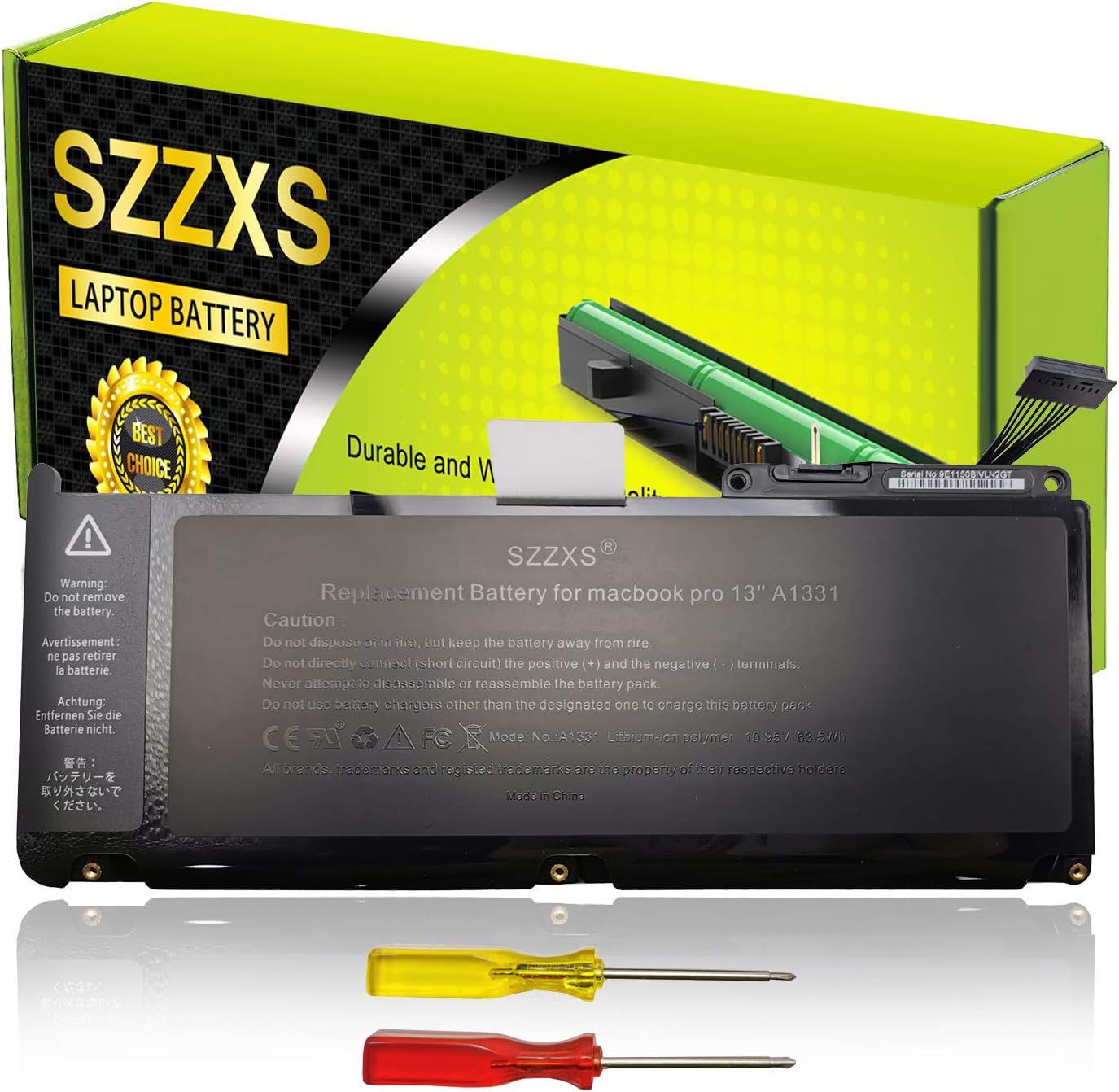 Replacement Battery For Apple A1342 Unibody 13 A1331 A1342 MacBook 6.1 (Late 2009) MC207xx/A A1342 MacBook 7.1 (Mid 2010) MC516xx/A Series Replacement Battery【10.95 V 63.5WH】