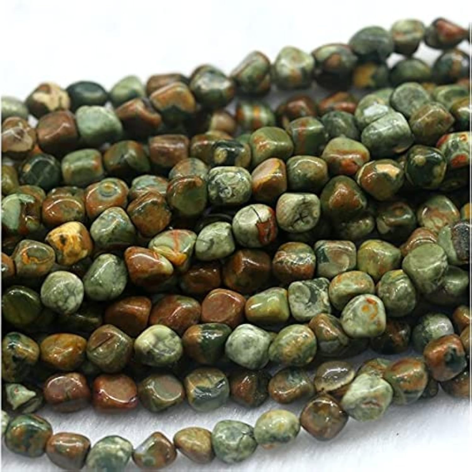 Perles de jaspe rhyolite pour remplacer le plastique par de vraies pierres fines naturelles