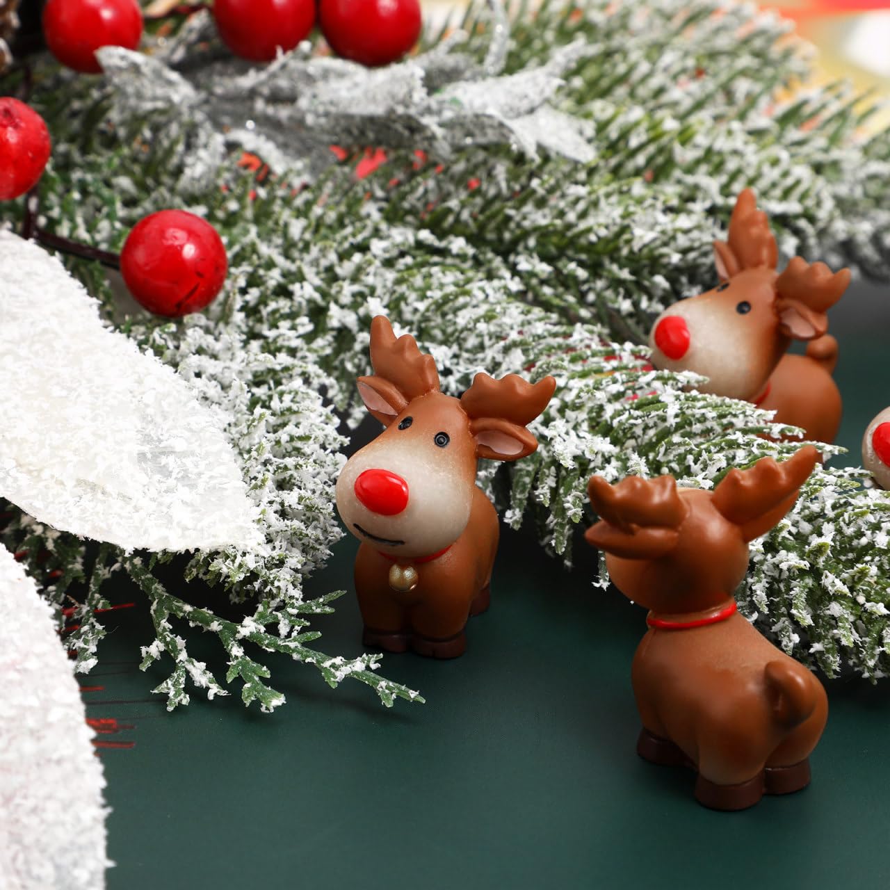 Homoyoyo 5 Stück Rentier-Figur Mini-Rentier-Statue Weihnachten Cartoon-Geweih Hirsch Elch Mini-Hirsch Dekorationen Cartoon-Bastel-Muster Figur Tier-Kuchenaufsatz Für Jungen Im Grils-Stil