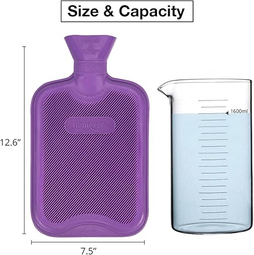 Miniatura 4 de HomeTop Botella de agua caliente de goma clásica de alta calidad con una bonita funda de unicornio y una cubierta de punto suave