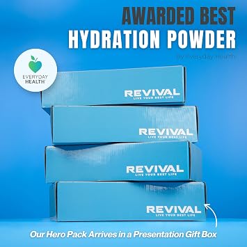 Revival Rapid Rehydration Starter Pack | Electrolytes Sachets & Bottle | Rehydration Electrolytes Sachets for Kids | Helps Support Immunity, Growth & Development | Hero, 6 Pack