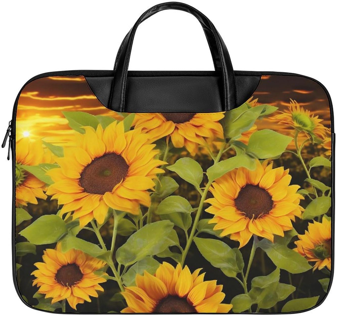 Handheld Computer Bag,Classic Sun Flower Water Resistant Laptop Bag,Fashion Simple Computer Bag for Unisex, 42x32cm
