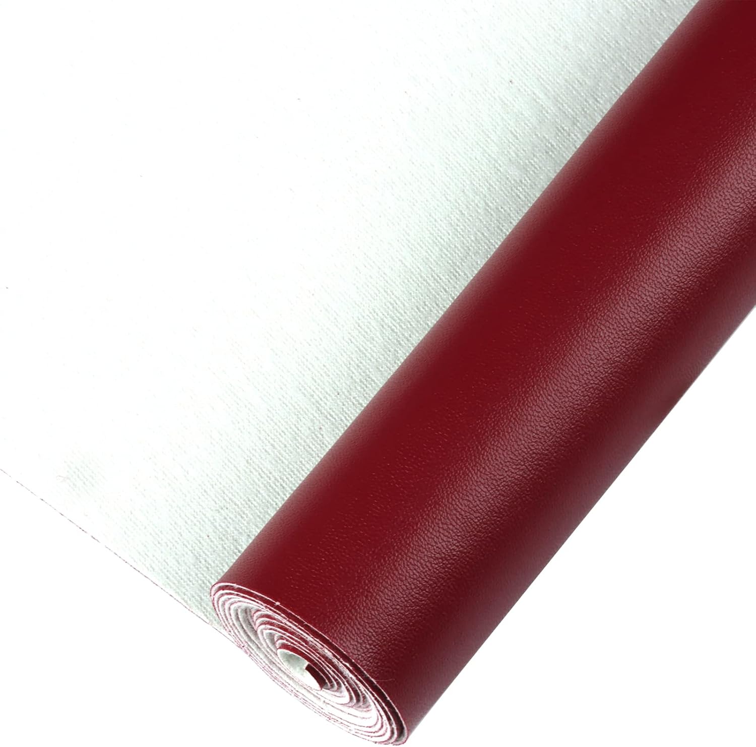 Smooth Solid Color Faux Leather Sheets Roll 12"X53" (30cmX135cm),Very Suitable for Making Crafts, Leather Earrings, Bows,Sewing (Maroon Red)