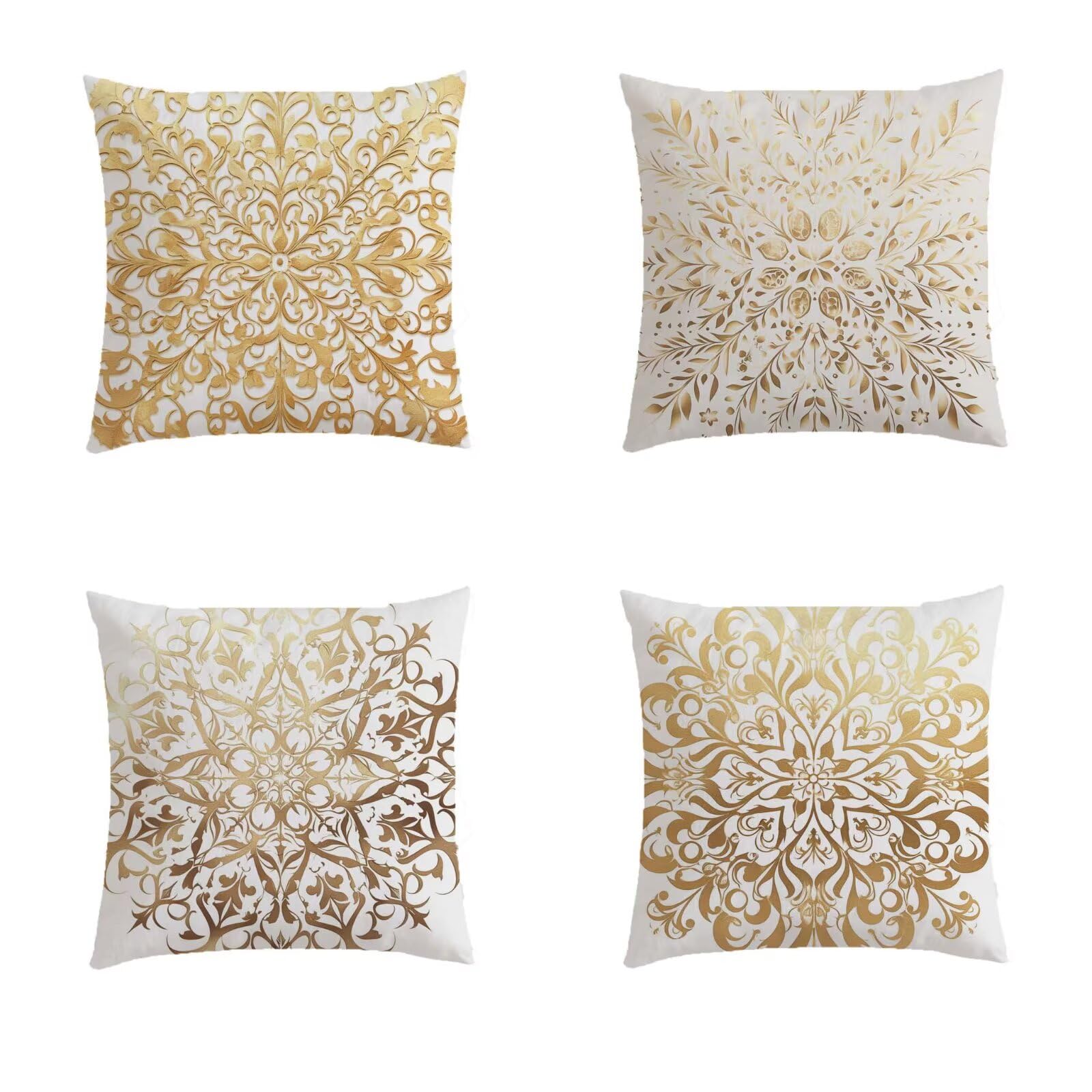 Housse coussin exterieur 45x45cm dore boheme pour un salon de jardin elegant et chaleureux
