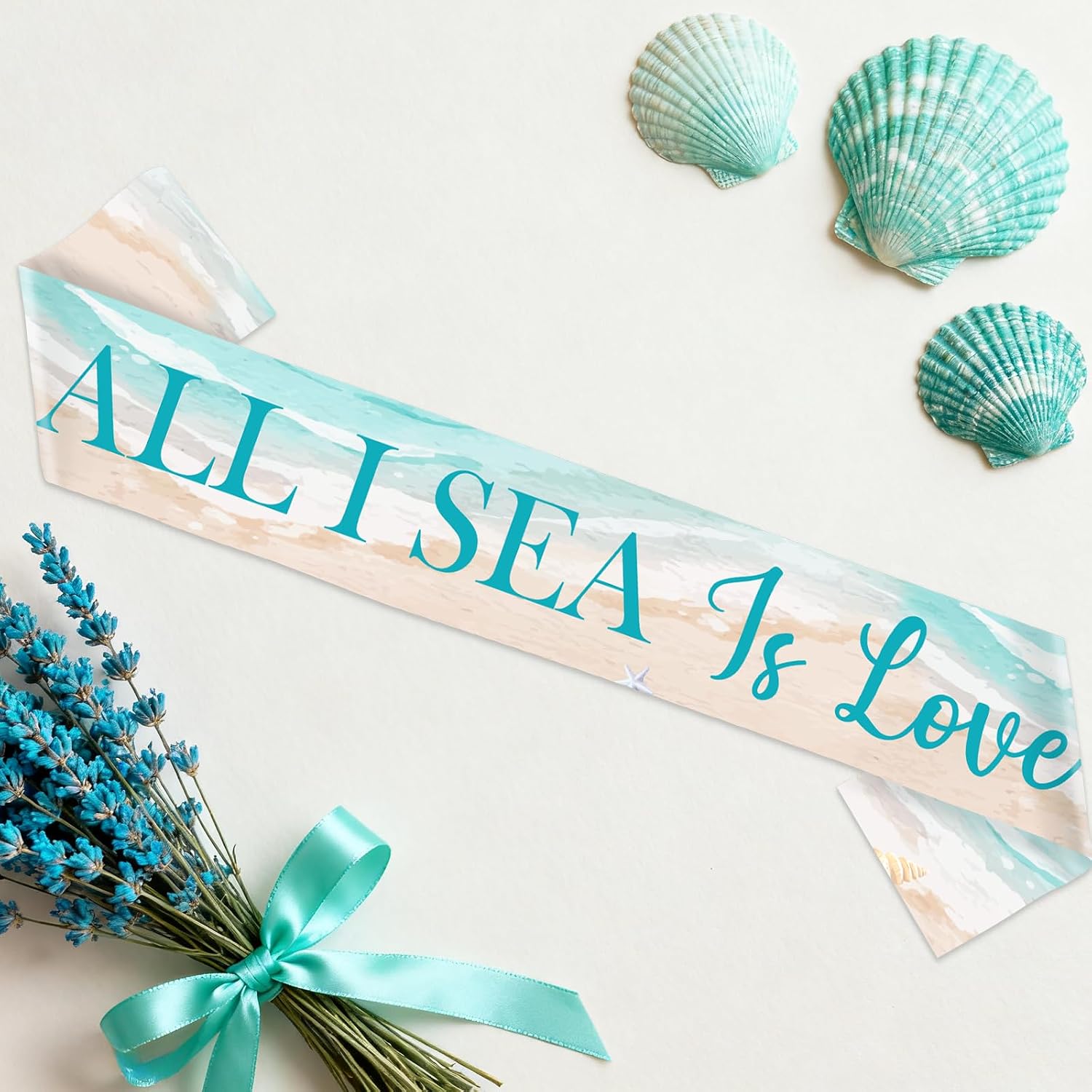 Beach Shell Bachelorette Party Decoration All I Sea Is Love Sash Shell Bridal Shower Seashell Bachelorette Decor Coastal Bridal Shower Decoration Under The Sea Mermaid Seashell Starfish Decor