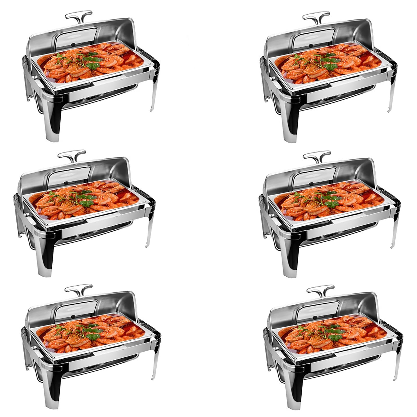 Scaldavivande e scaldavivande, set commerciale da buffet da 8 QT con padella per acqua, padella, supporto per carburante e coperchio, per catering ed eventi