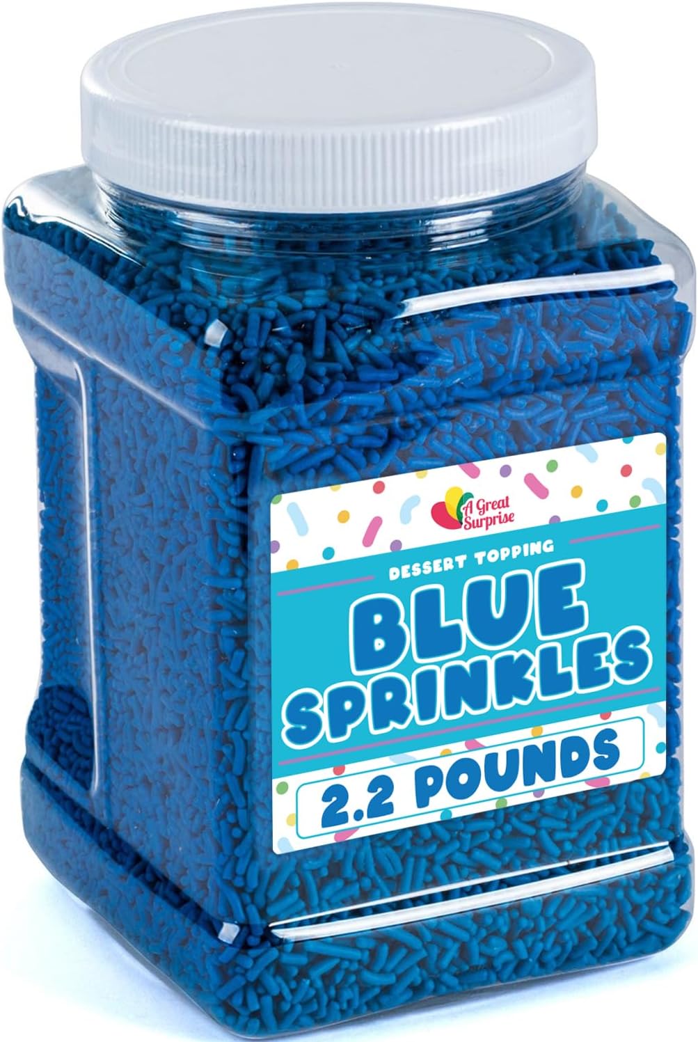Blue Sprinkles - 2.2 Pounds - Winter Theme Toppings for Cupcakes, Baby Shower Jimmies