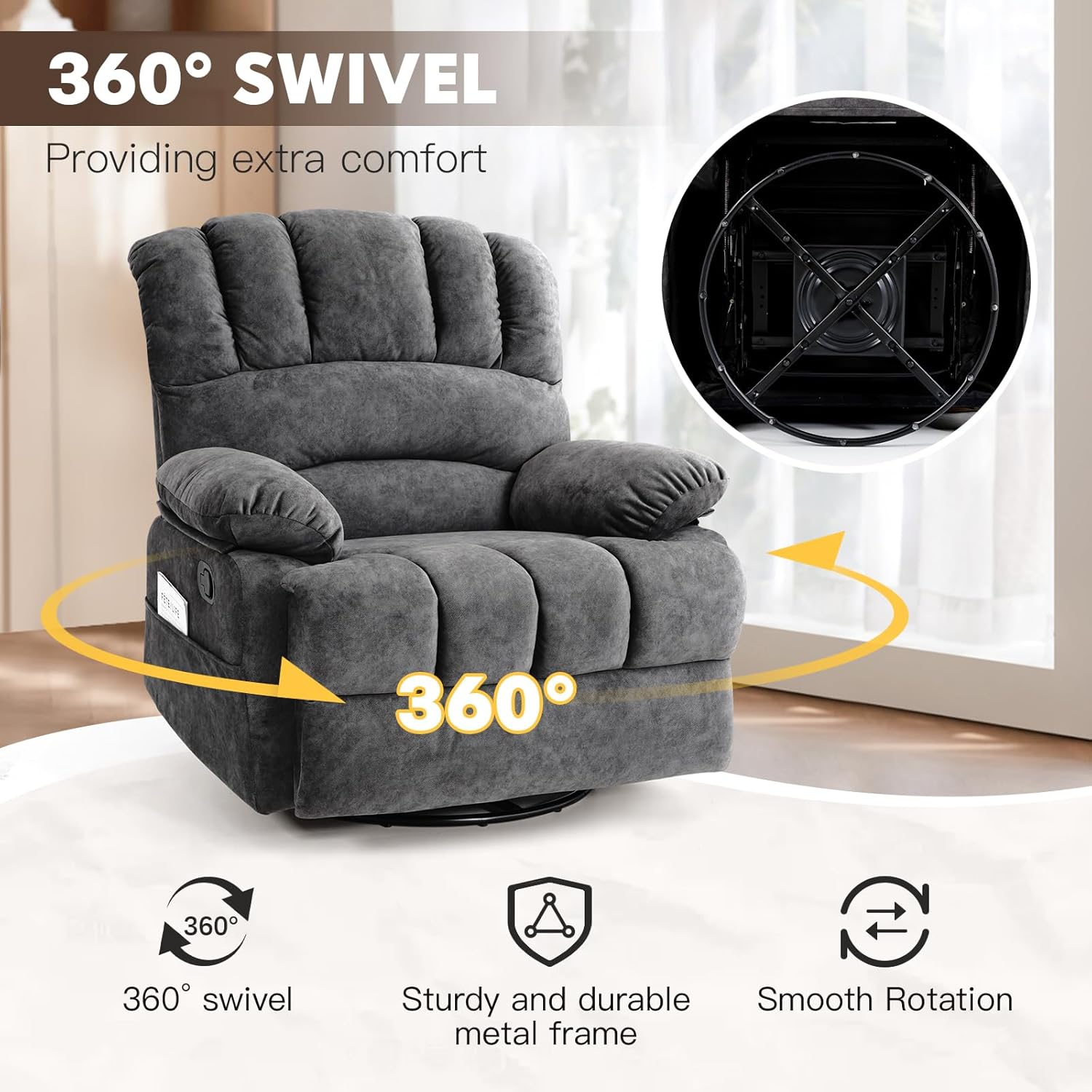 COOSLEEP Oversized Manual Swivel Rocker Recliner Jamaica Ubuy