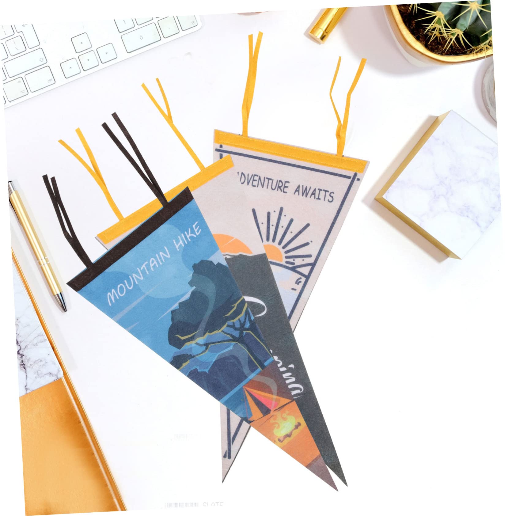 VICASKY 15piezas Banderines Triangulares De Fieltro Para Decoración De Camping De Atardecer Perfectos y De Acampada