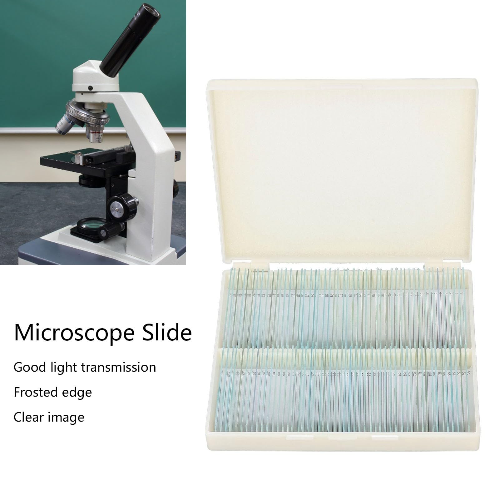 Kikumi Portaobjetos de Microscopio, 100 Portaobjetos de Microscopio de Alta