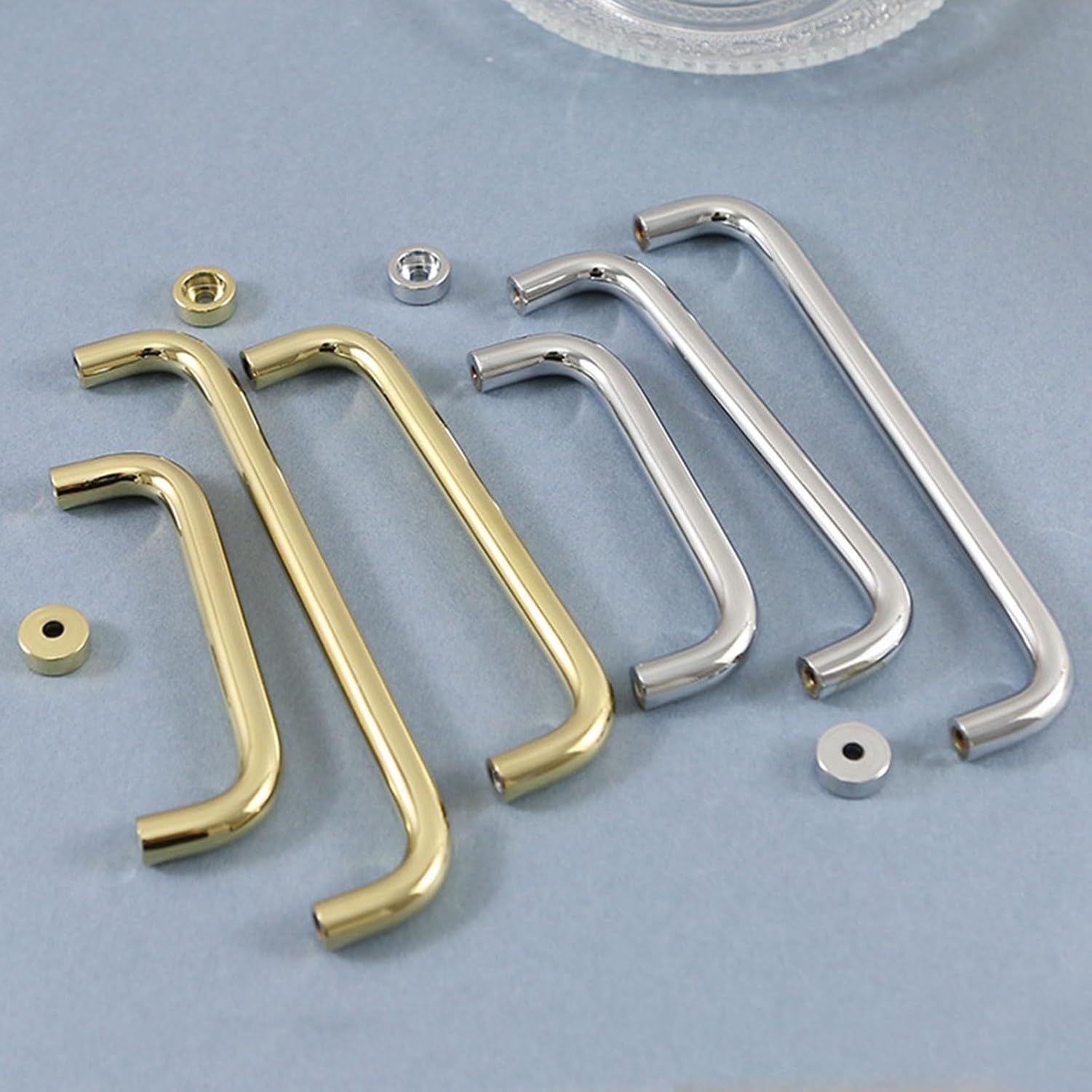 Złote gałki meblowe z mosiądzu 2 sztuki, Gold, Hole Centers：160mm/6.3in