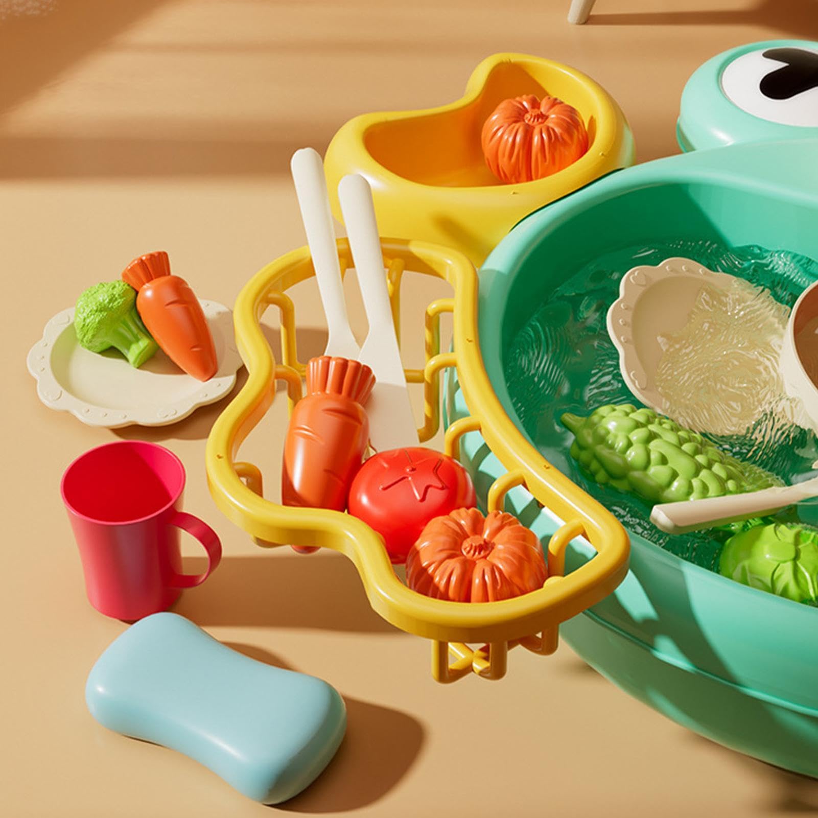Lavello da con Acqua Corrente Giochi di Ruolo per Bambini | Finto Lavello Giocattolo per Bambini Bambine Prescolari Giardino Spiaggia Campeggio Asilo Casa Bagno Cameretta Festa
