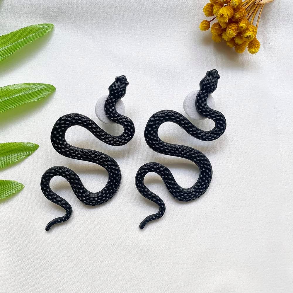 JeanBeau Statement Snake Dangle Stud Earrings for Women Teen Boho Punk Snake Drop Earring vintage Gothic Animal Serpent Personality Jewelry. - Image 6