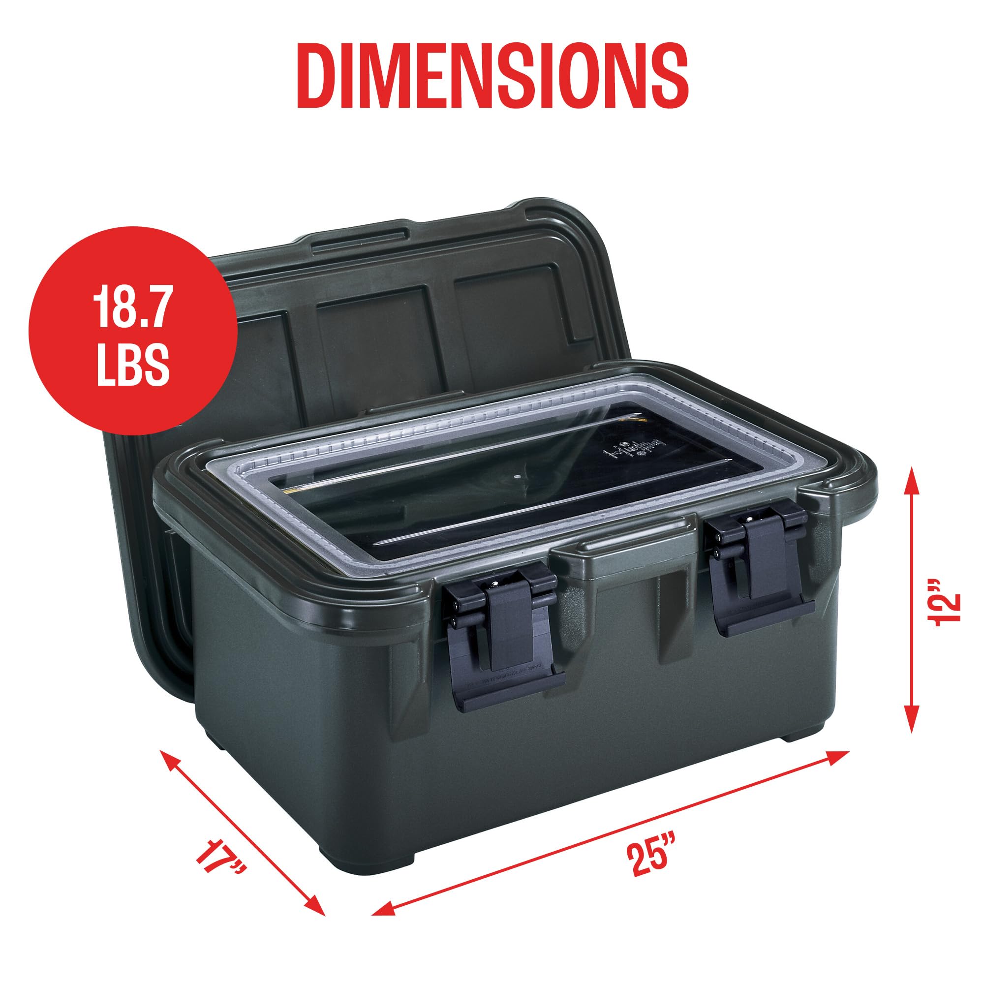 Cambro UPCS180110 Camcarrier UPCS Capacidad 1 Tamaño Completo 8" Deep Pan Negro Caja de 1