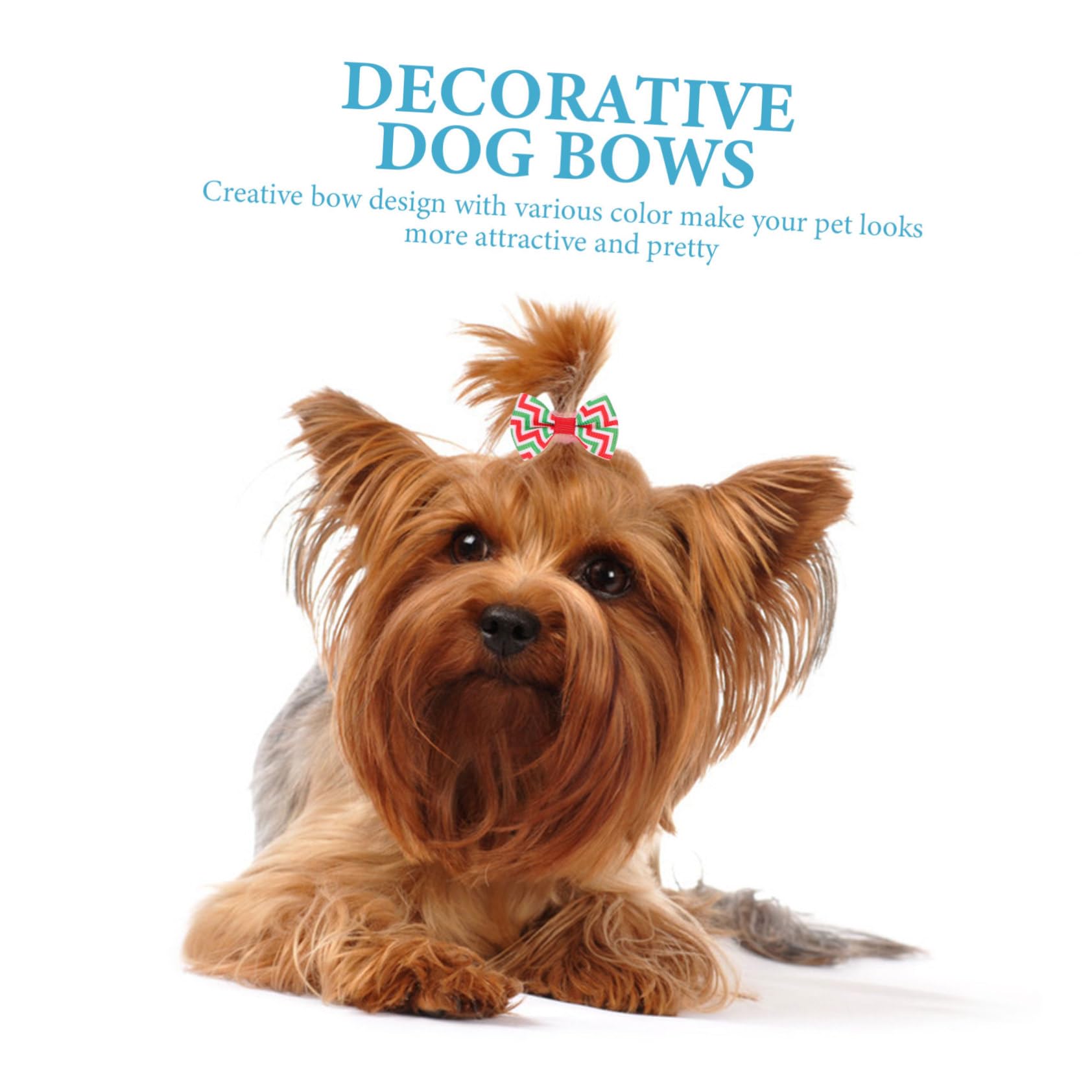 Mipcase 300 Piezas Flor De Cabeza De Mascota Perro Arcos Chica Cuidados del Perro Accesorios para Disfraces De Perros Pequeños Lazos para El Pelo De Perro Paño Pequeño Arco Elástico