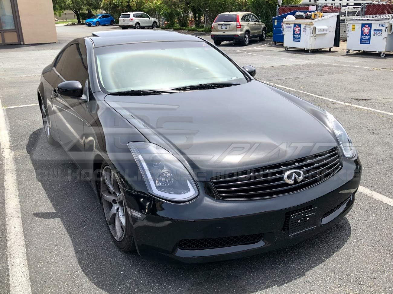 Replacement for 2006-2007 Infiniti G35 Coupe Models | EOS Plate Version 1 Front Bumper Tow Hook License Plate Relocator Mount Bracket Tow-416 (Mid Size)