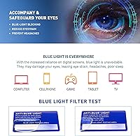 Vista 5 de Henotin Paquete de 4 lentes de lectura para mujer, bloqueo de luz azul, bisagra de resorte, lentes de lectura antifatiga ocular para computadora