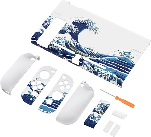 Vista 2 de PlayVital Funda acoplable mejorada para Nintendo Switch, funda protectora ergonómica para Nintendo Switch, protector separable carcasa dura