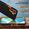 Funda para Samsung Galaxy A16 5G con 2 protectores de pantalla de vidrio templado, [serie Holster] con soporte y clip para cinturón, protección militar, negra/naranja 7
