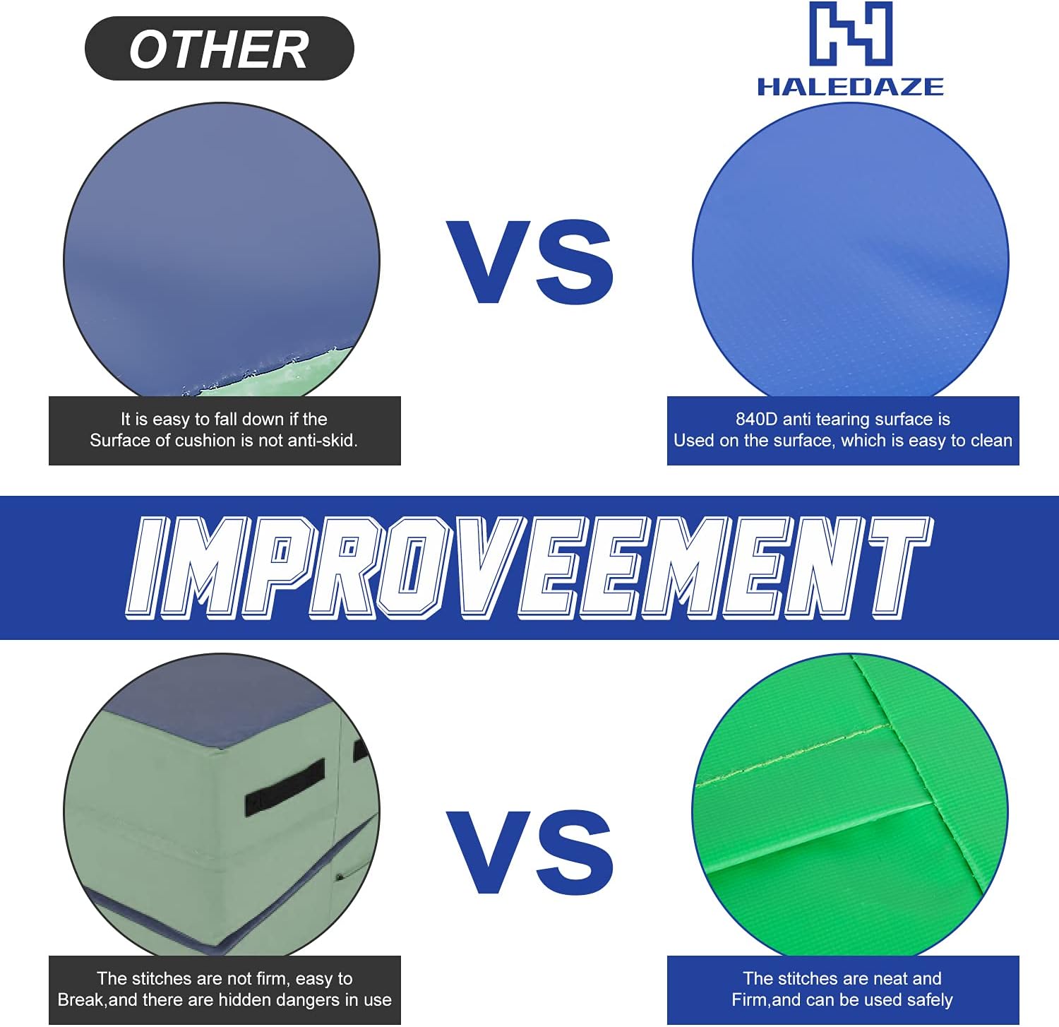 HALEDAZE 48"×24"×14" Folding Gymnastics Wedge Incline Mat for Female and Kid Home Training Tumbling Skill Mat : Sports & Outdoors