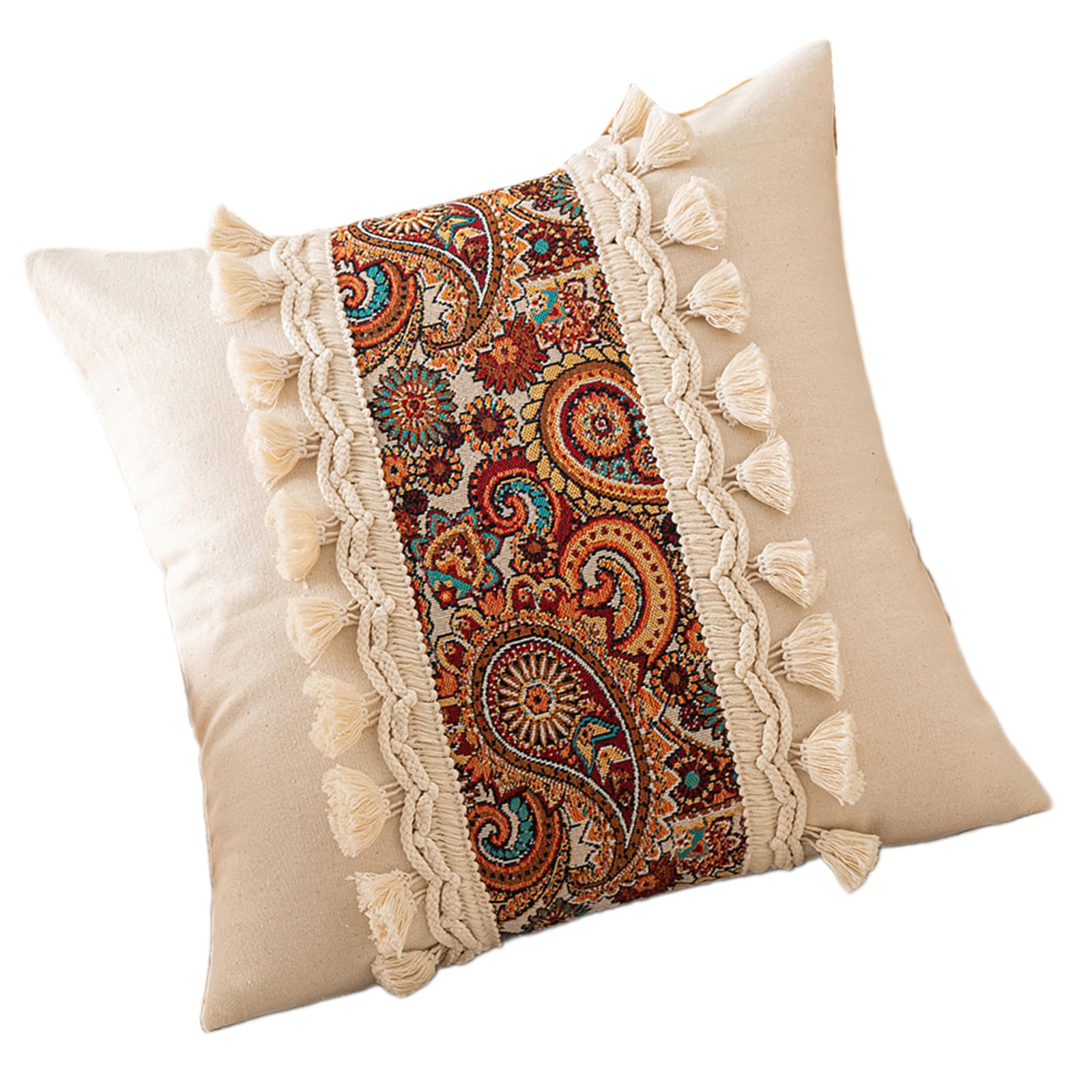 Hsioluted 1PC Pillow Case Ethnic Pillowcase 45x45cm Fringe and Tassels Throw Pillow Sleeve to Any Room Decoration Home Decoration Pillowcases