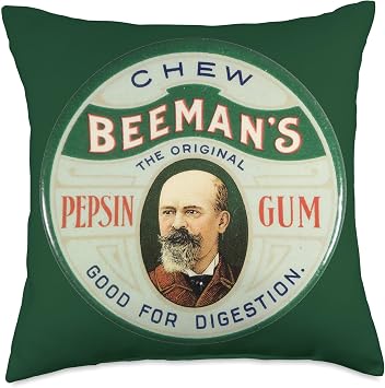 Vintage Beemans Pepsin Gum Tin Novelty Throw Pillow
