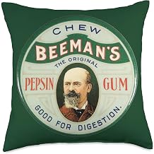 Vintage Beemans Pepsin Gum Tin Novelty Throw Pillow