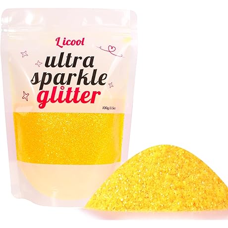 Iridescent Yellow Glitter for Crafts