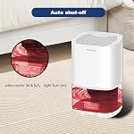 MADETEC Dehumidifiers for Home, Small Dehumidifiers 350 sq ft for Bedroom Basement Bathroom, Ultra Quiet & Auto Shut off 1000ml Dehumidifier with Handle (White)