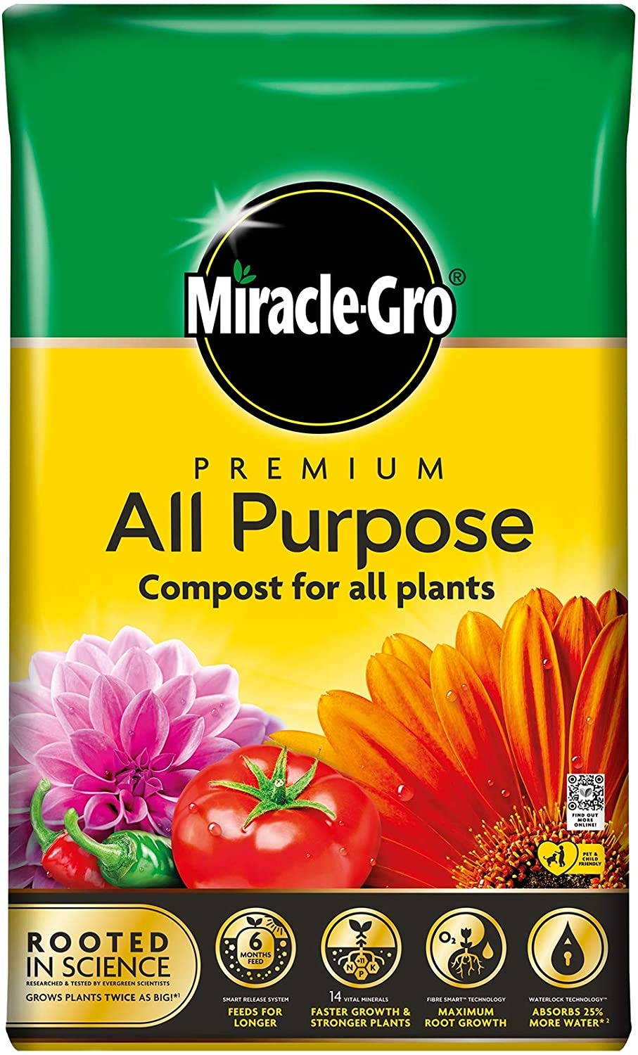 Miracle-Gro All Purpose Enriched Compost 45L x2 - **ENRICHED WITH PLANT FOOD**