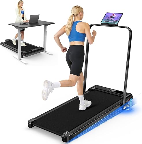 Miniatura 12 de Caminadora inclinada 3 en 1 para debajo del escritorio con ultra silenciosa < 40 dB, cinta de correr portátil de 2.5 HP para oficina en casa,