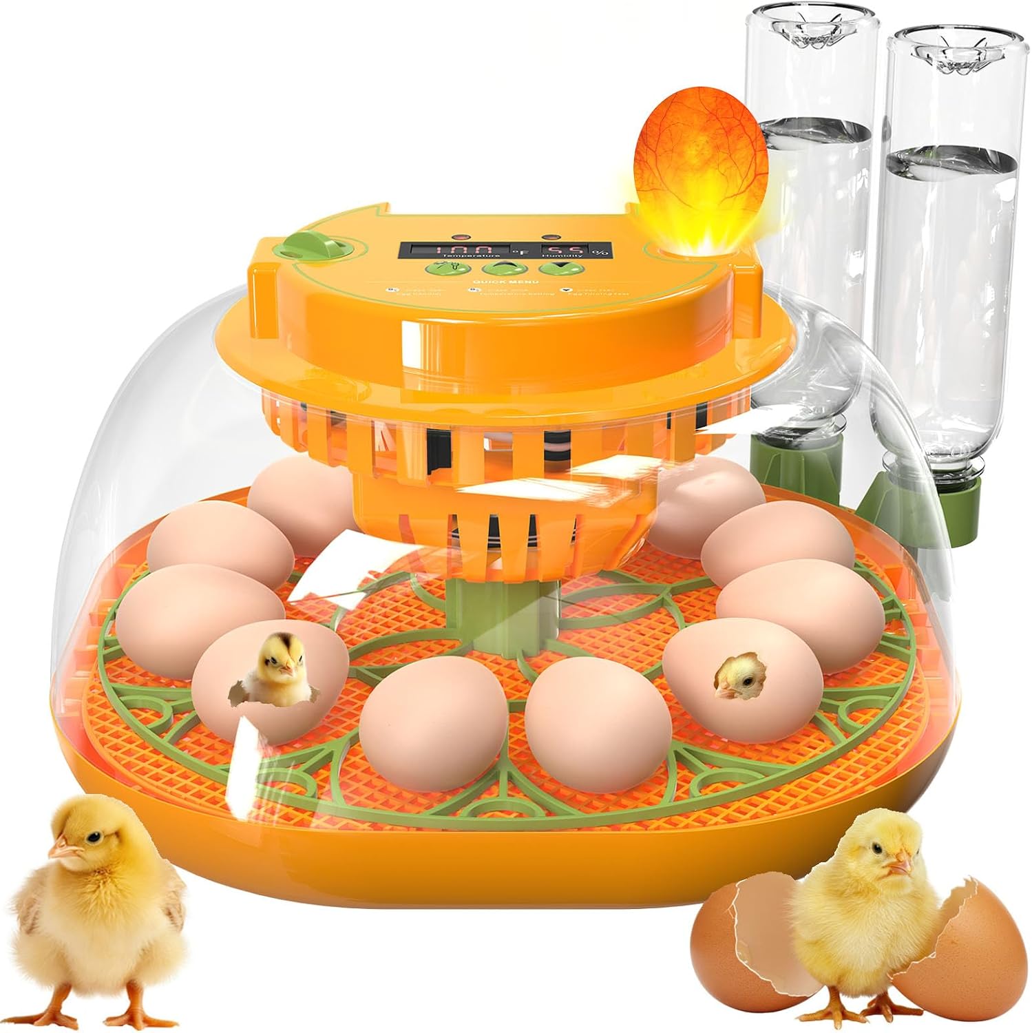 Viowey 12 Egg Incubator: Auto Turning, Humidity Control, Egg Candler for Chicken Duck Quail Goose Eggs