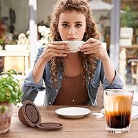 Vista 6 de 5 cápsulas de café reutilizables Vertuo, cápsulas de café recargables, compatibles con máquina de café Nespresso Vertuo, con 2 cápsulas de café