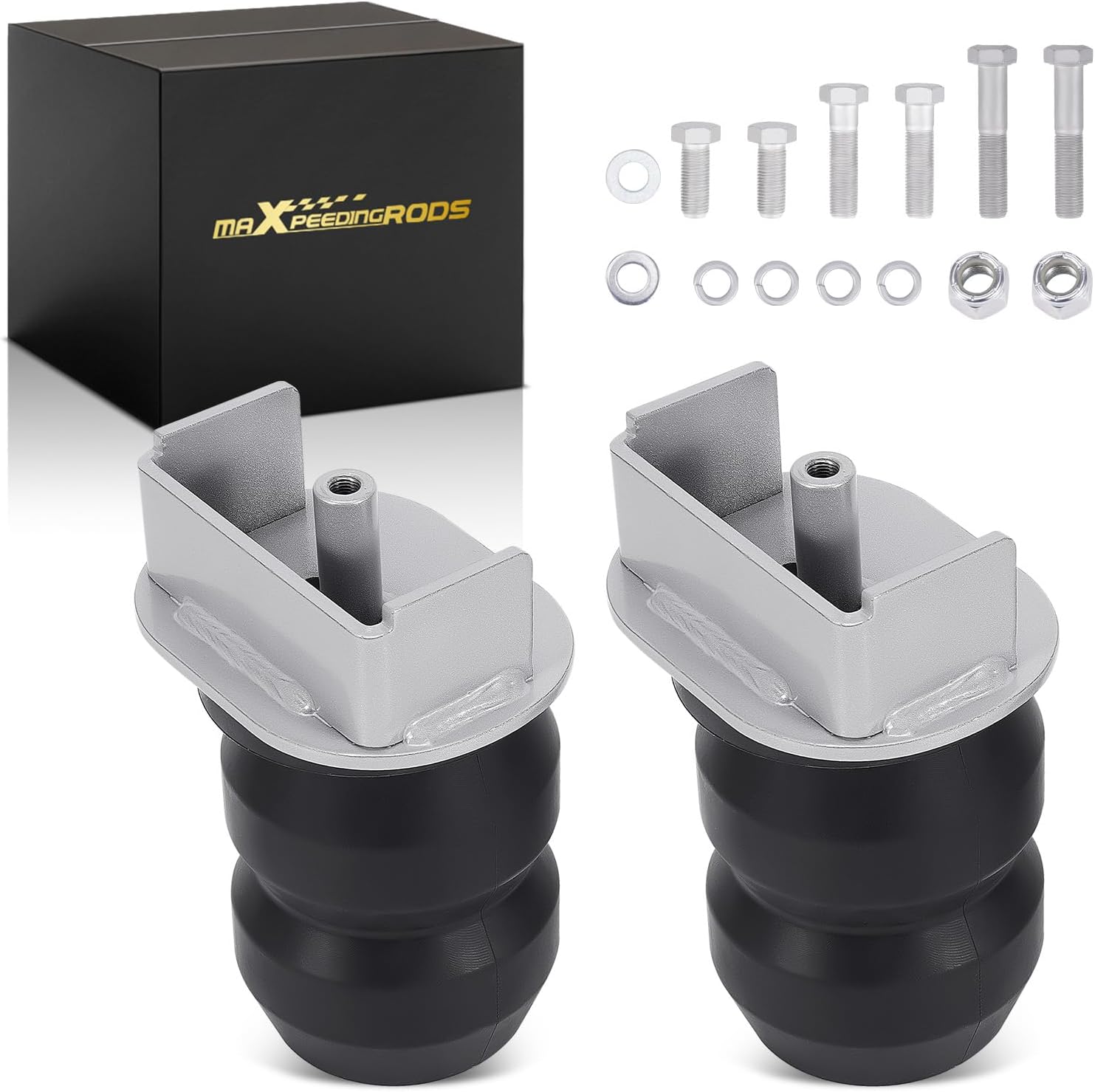 maXpeedingrods Suspension Enhancement Rear Kit for Ford F-150 1970-1996, F-250 HD 1970-1998, F-250 Super Duty 1970-2004, Rubber Helper Spring Kit Up to 6000 Lbs