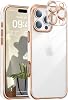 ZTOFERA for iPhone 16 Pro Max Case, Crystal Clear Acrylic Back, Soft Plated Edge, Removable Phone Lens, Slim Transparent Bumper Case for iPhone 16 Pro Max White