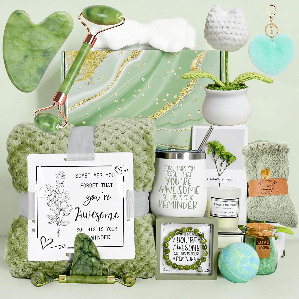 Self Care Gifts for Women, 16pcs Gift Baskets for Women Relaxing Spa Gifts Birthday Gift for Mom Care Package Valentines Day, Mothers Day, Christmas for Her Girlfriend Sister Wife