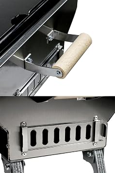 practicaloutdoor Folding Chrome Barbecue, Barbecue with Folding Cover and Legs 30 Cm x 40 Cm