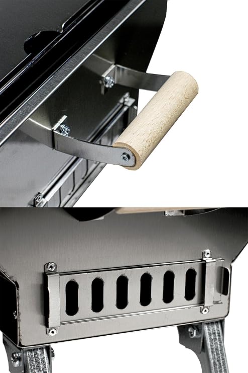 practicaloutdoor Folding Chrome Barbecue, Barbecue with Folding Cover and Legs 30 Cm x 40 Cm