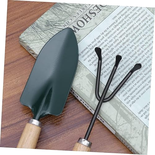Miniatura 4 de Juego de 3 herramientas de jardinería para interiores, paleta de mano, rastrillo de jardín pequeño, pala para plantas de casa, herramientas de