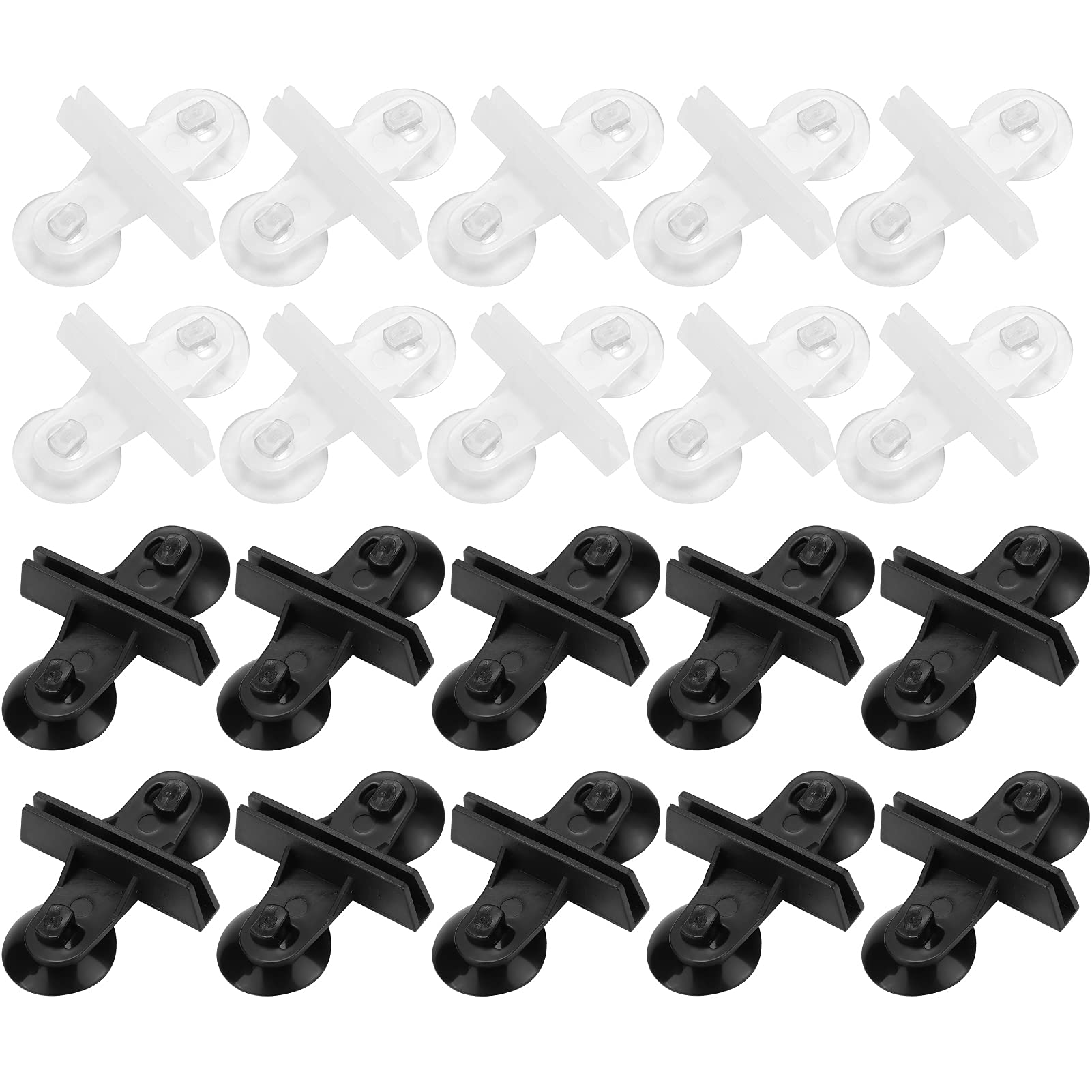 20Pcs Aquarium Ventouses Diviseur Ventouse de Gel de silice pour la séparation Supports en Verre de réservoir de Poissons Support de Clip Support de diviseur