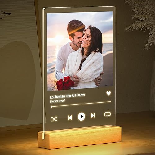 Miniatura 2 de LOUISMIAA - Marcos de fotos personalizados, luz nocturna, marco de fotos personalizado, marco de fotos personalizado, aniversario, cumpleaños, día
