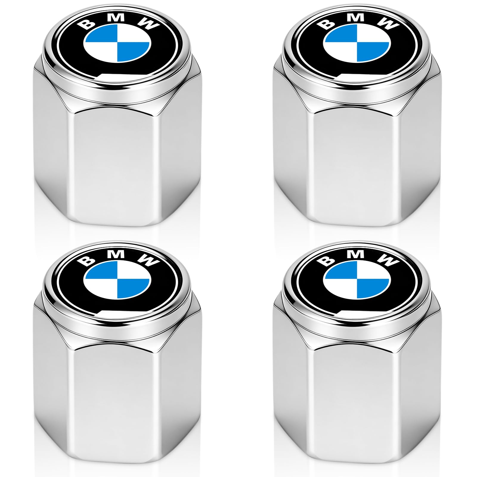 Tire Valve Stem Cap Cover Compatible for Mercedes Benz Series Belt O-Ring Seal tire Valve caps Silver 4 Pcs — view 5