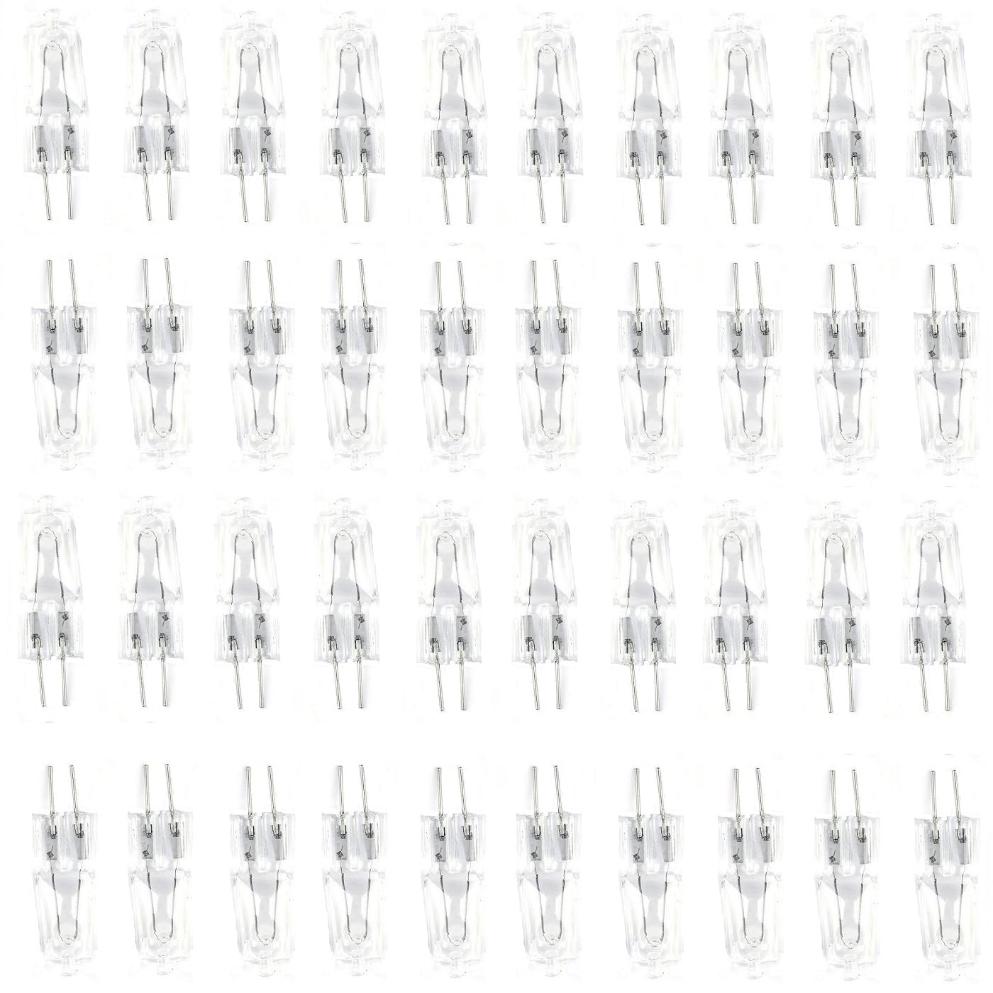 DLEDMOP G4 220V 50W Halogen Light Bulbs Dimmable 2 Pin Lamp Bulb 20W 35W Warm White 2700K 140 LM Clear Capsule for Track Lighting Pendant Lighting,50W,40PCS