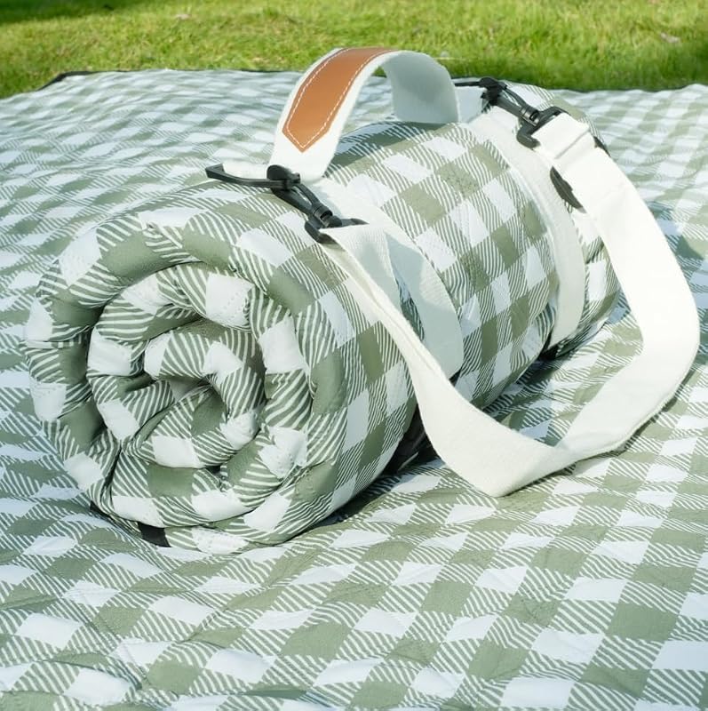 Genovega Manta de picnic impermeable, alfombra para acampar al aire libre en la playa, alfombra extra grande, plegable, linda y grande, accesorios esenciales para viajes, regalo, parque, patio, césped, jardín, césped, música, festival, concierto, debe tener