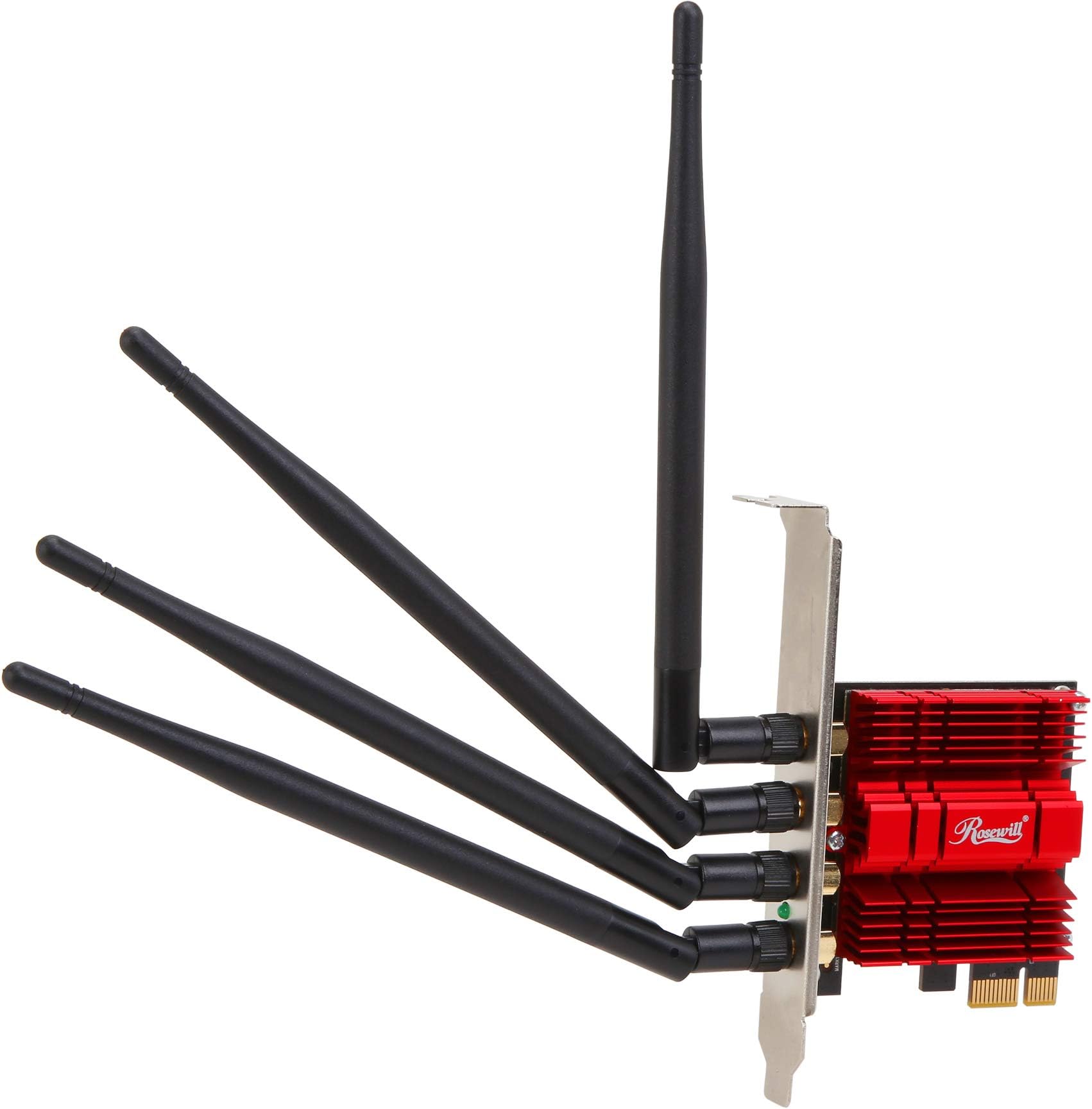 Rosewill RNX-AC1900PCEv2, Dual Band Wireless AC1900 Wi-Fi Adapter for Desktop, Up to 1300 Mbps (5.0 GHz) + 600 Mbps (2.4 GHz) Wireless Data Rates, PCI-Express Interface, 3 x External Antennas