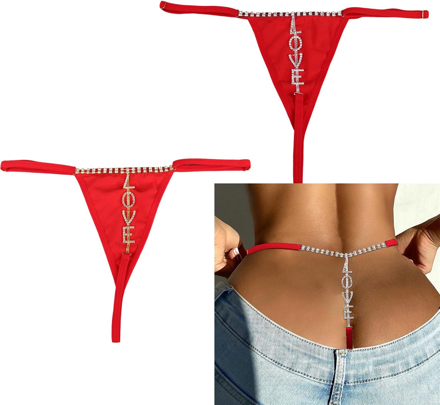 Body Jewelry Thong Accessory for Women with Embellished