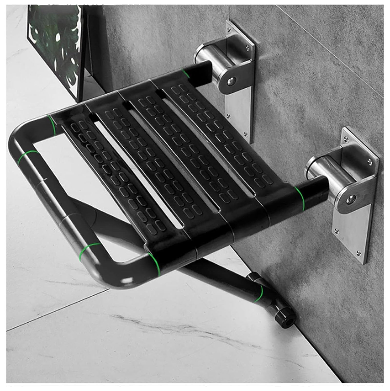 Chaise de douche pliable à visser avec pieds robustes pour un maintien sécurisé