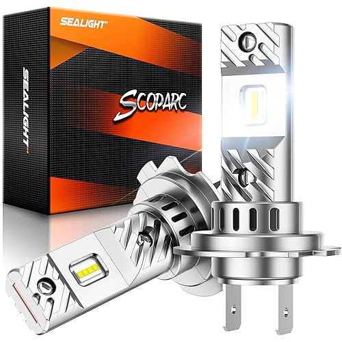 SEALIGHT H7 Bulbs 1:1 Design, 36000LM Ultra-Bright S6 H7 Dual Bulbs No Adapter Required No Cordless, 6500K White Light, 60000+Long Lifespan, Plug-N-Play, Driving Fog Spot Light Assemblies, Pack of 2