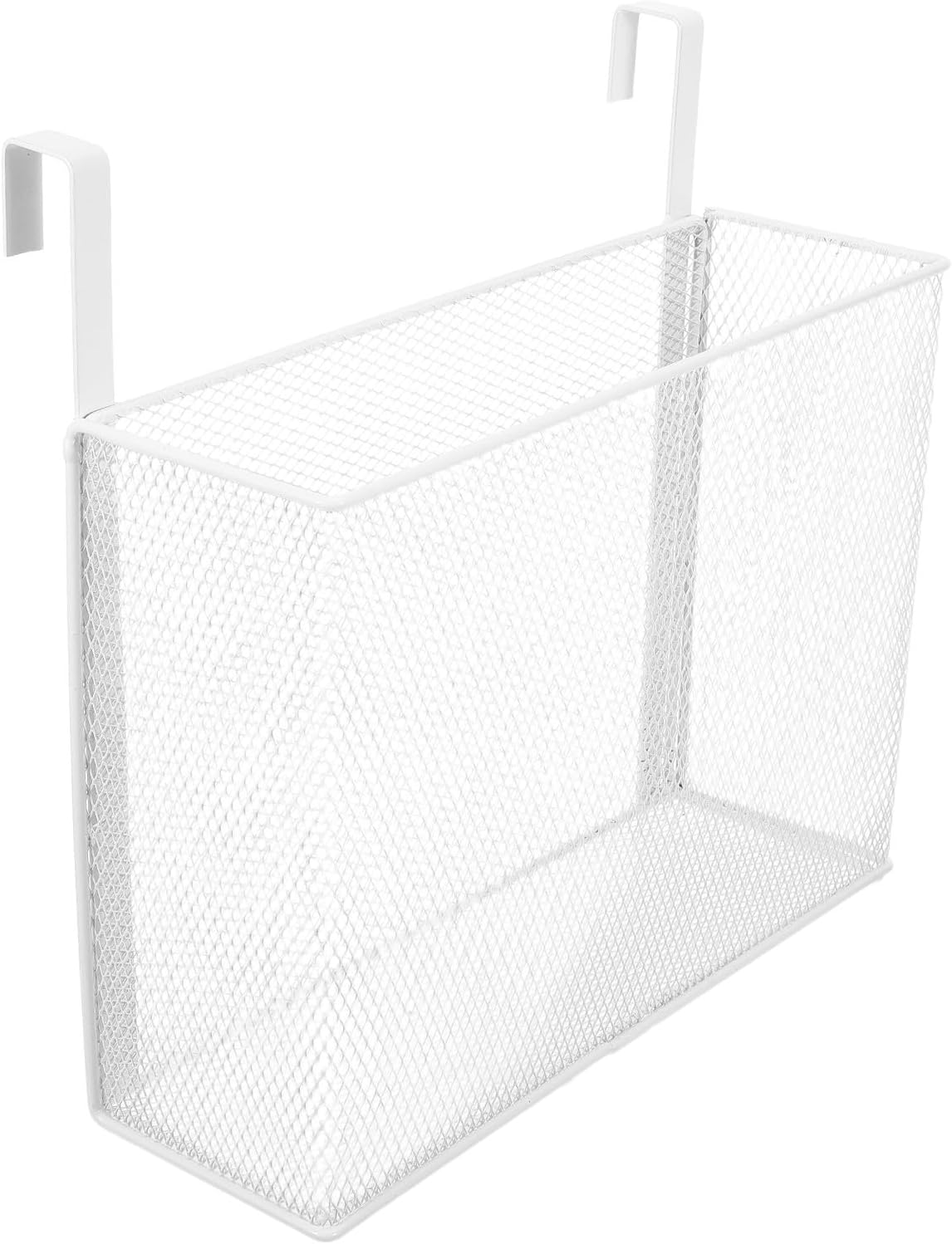 White Metal Mesh Bedside Shelf for Bunk Bed with Space Saving Design and Reliable Load Bearing, Hanging Storage Basket for Phone and Drinks, for Dorm, Hospital, or Desk Use